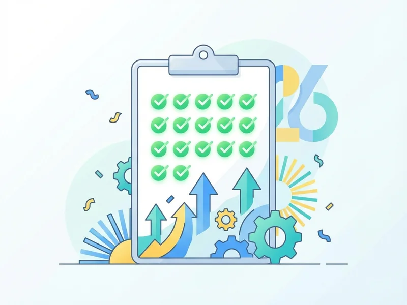 Completed website checklist with all items checked off, ready for a successful 2026