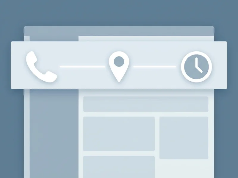 Website with phone number and address prominently displayed in header, easy for customers to find