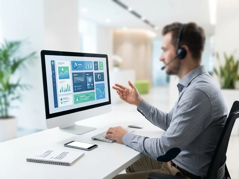 Business owner on phone getting help with website problems