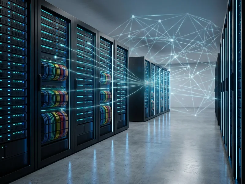 Computer server representing web hosting, with domain name pointing to it