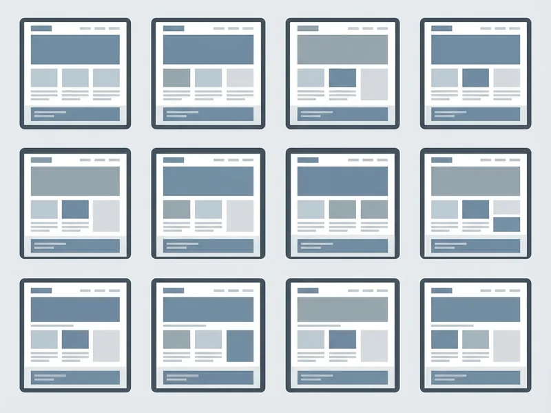 Multiple screens displaying nearly identical layouts showing limited template variety