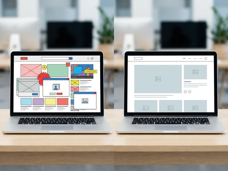Comparison showing ad banners on free website builder plans versus clean professional website