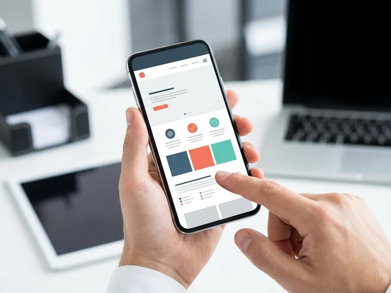 Smartphone displaying a clean website interface for mobile testing during holiday shopping season