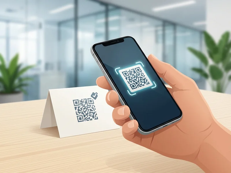 QR code on a business card making it easy for customers to leave a review