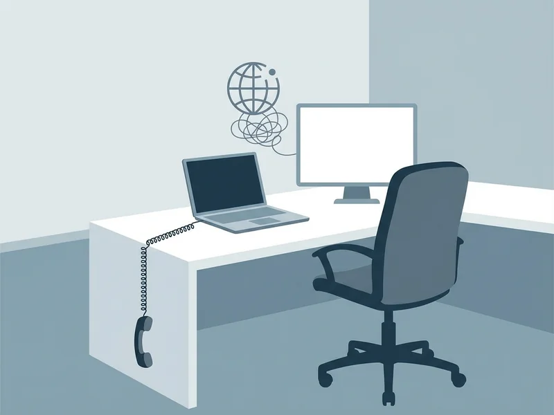 Phone off the hook in an empty workspace representing a disappearing freelancer